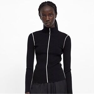 Zara knit black and white sweater